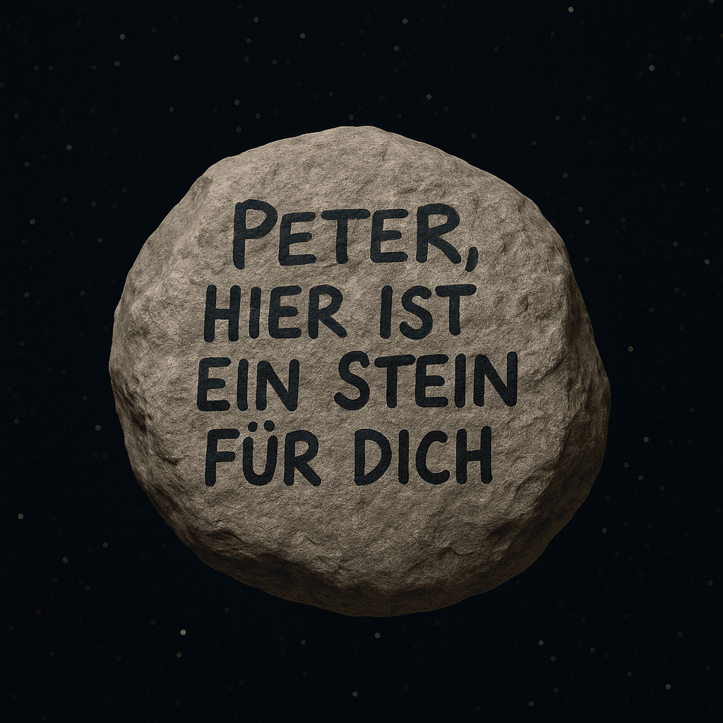 Normaler Stein mit Aufschrift